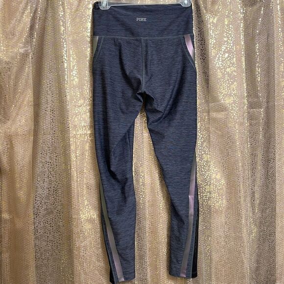 PINK Victorias Secret ultimate leggings, gray with color shifting stripes S NWOT - Picture 5 of 6